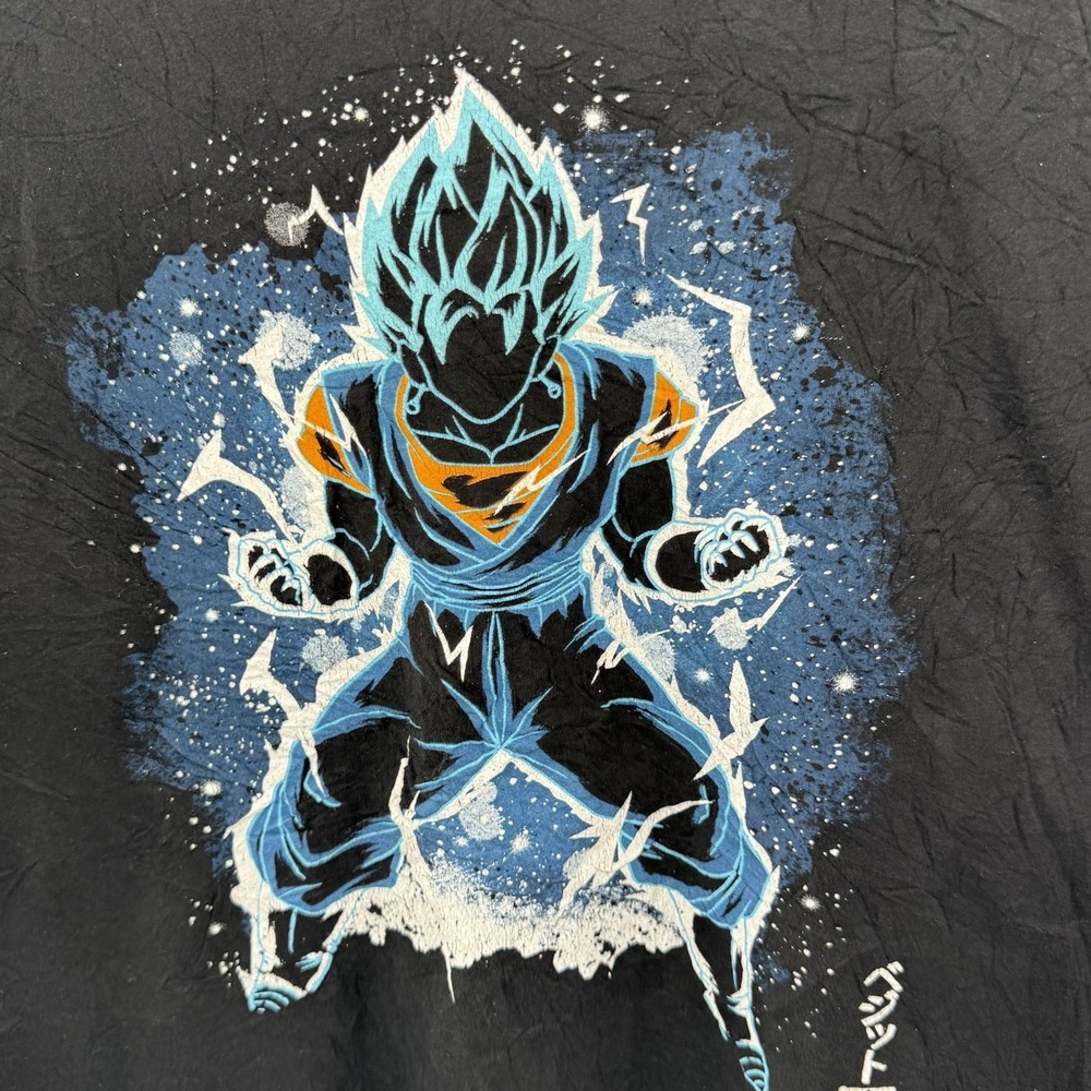 Dragon Ball Super Saiyan Blue Goku Graphic T Shirt Large Black